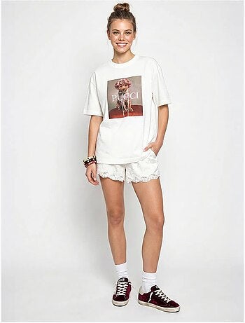 T-shirt oversize en coton imprimé lucci