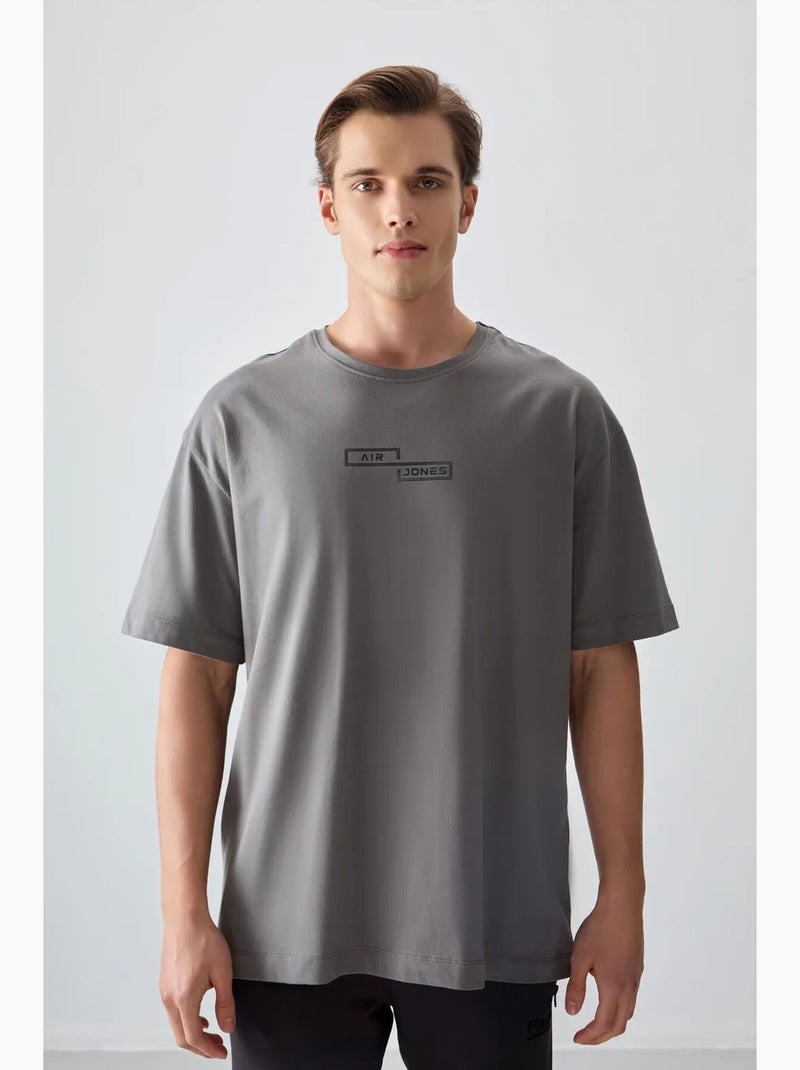T-shirt oversize en coton imprimé tommy Gris Noir - Kiabi