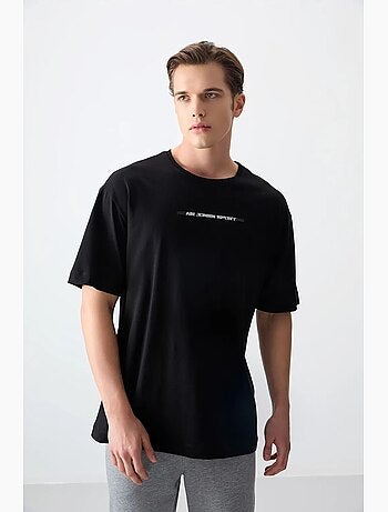 T-shirt oversize en coton imprimé tommy