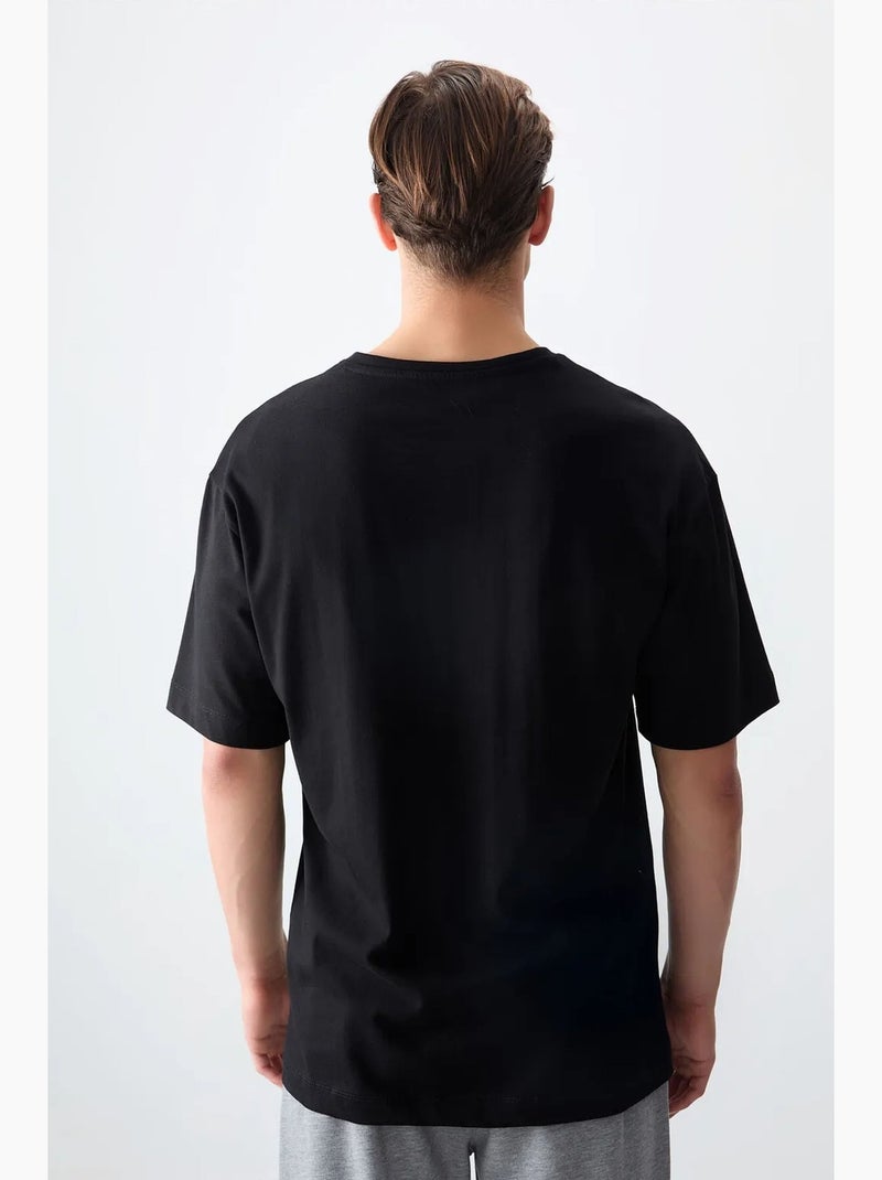 T-shirt oversize en coton imprimé tommy Noir - Kiabi