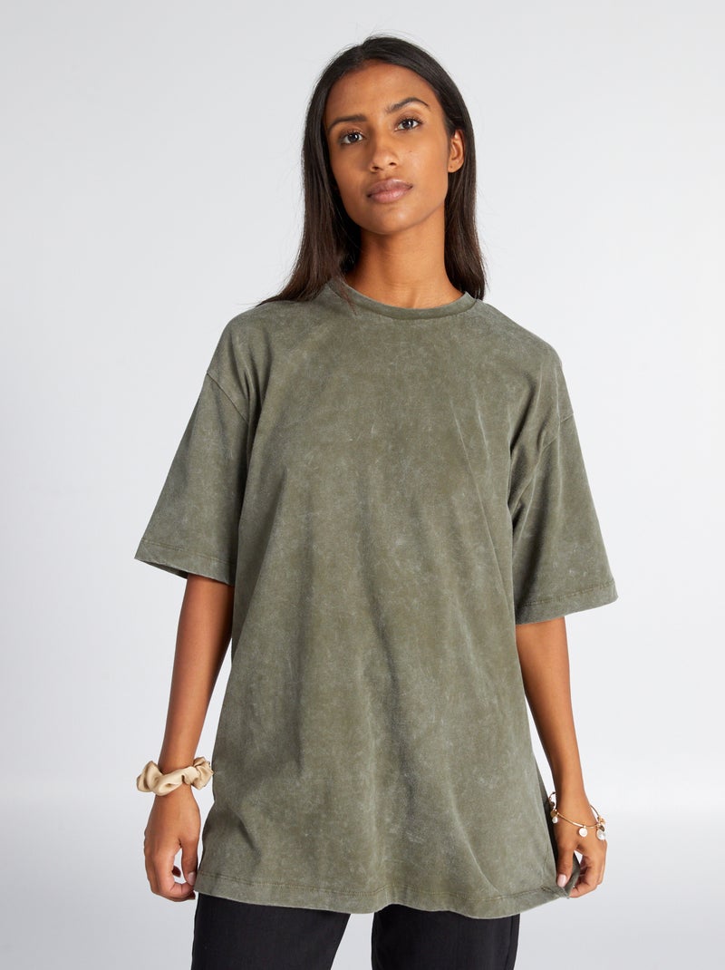T-shirt oversize en coton Kaki - Kiabi