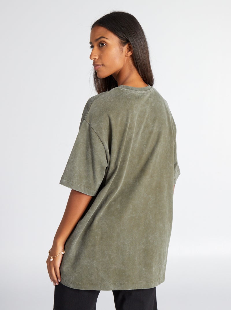T-shirt oversize en coton Kaki - Kiabi