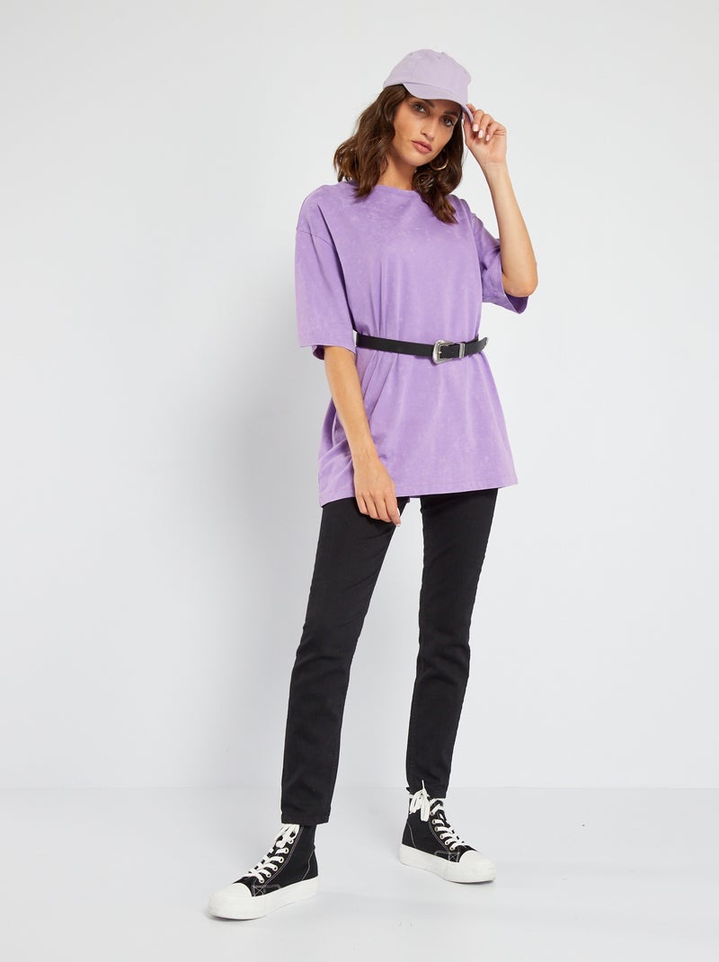 T-shirt oversize en coton parme - Kiabi