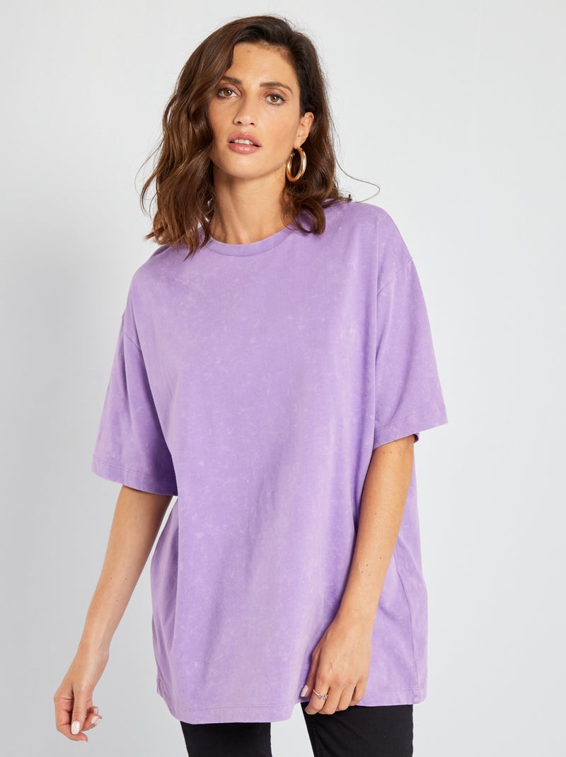 T-shirt oversize en coton parme - Kiabi