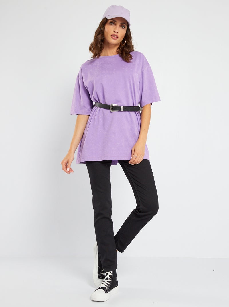 T-shirt oversize en coton parme - Kiabi