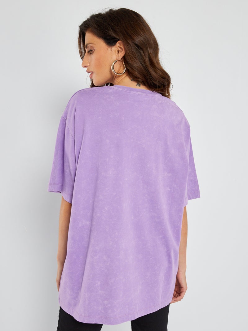 T-shirt oversize en coton parme - Kiabi