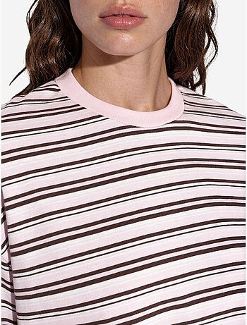 T-shirt oversize en coton rayé à col rond busem