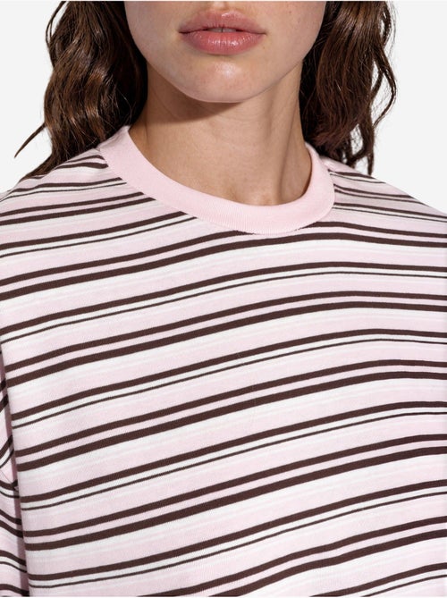 T-shirt oversize en coton rayé à col rond busem - Kiabi T-shirt oversize en coton rayé à col rond busem - Kiabi