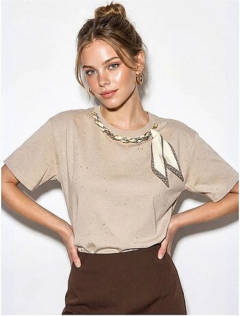 T-shirt oversize en jersey de coton à col rond lucci