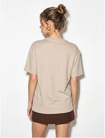 T-shirt oversize en jersey de coton à col rond lucci