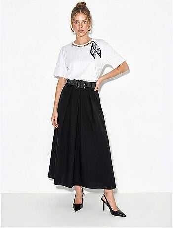 T-shirt oversize en jersey de coton à col rond lucci