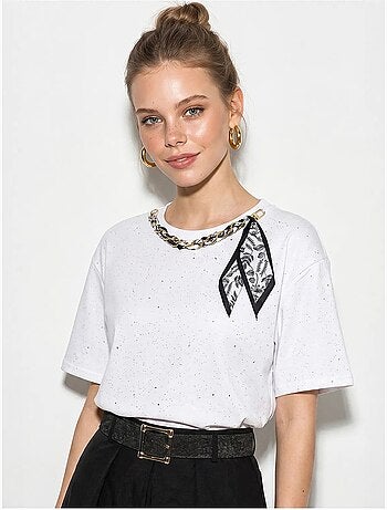 T-shirt oversize en jersey de coton à col rond lucci