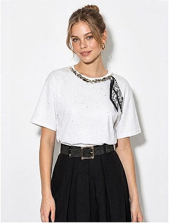 T-shirt oversize en jersey de coton à col rond lucci