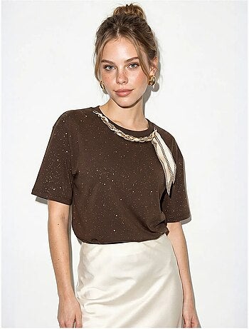 T-shirt oversize en jersey de coton à col rond lucci