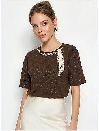 T-shirt oversize en jersey de coton à col rond lucci