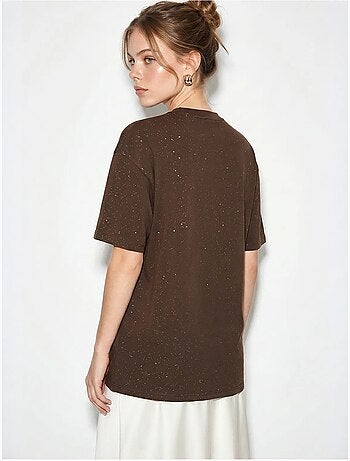 T-shirt oversize en jersey de coton à col rond lucci