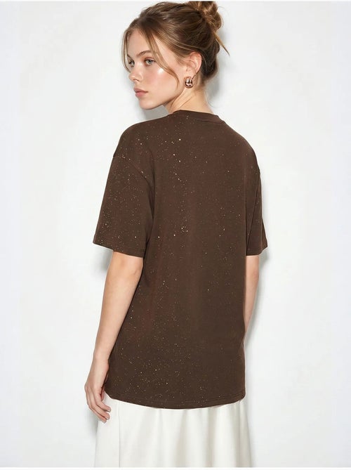 T-shirt oversize en jersey de coton à col rond lucci - Kiabi T-shirt oversize en jersey de coton à col rond lucci - Kiabi