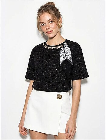 T-shirt oversize en jersey de coton à col rond lucci