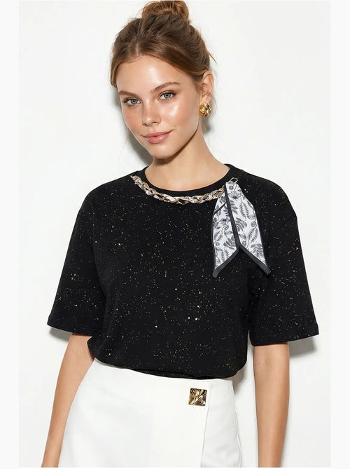 T-shirt oversize en jersey de coton à col rond lucci - Kiabi T-shirt oversize en jersey de coton à col rond lucci - Kiabi