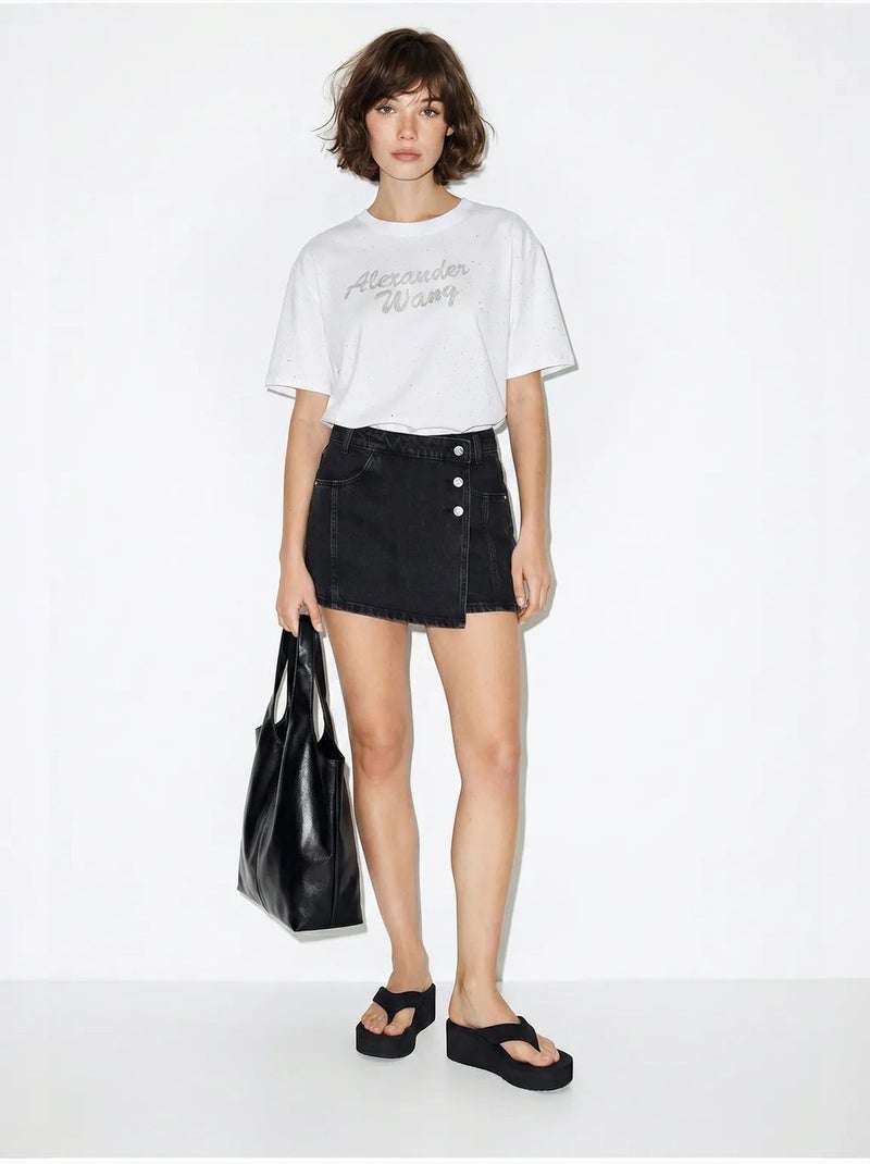 T-shirt oversize en jersey de coton imprimé lucci Blanc - Kiabi