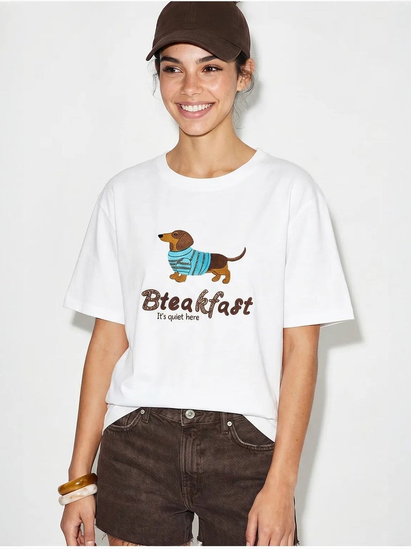 T-shirt oversize en jersey de coton imprimé lucci Blanc - Kiabi