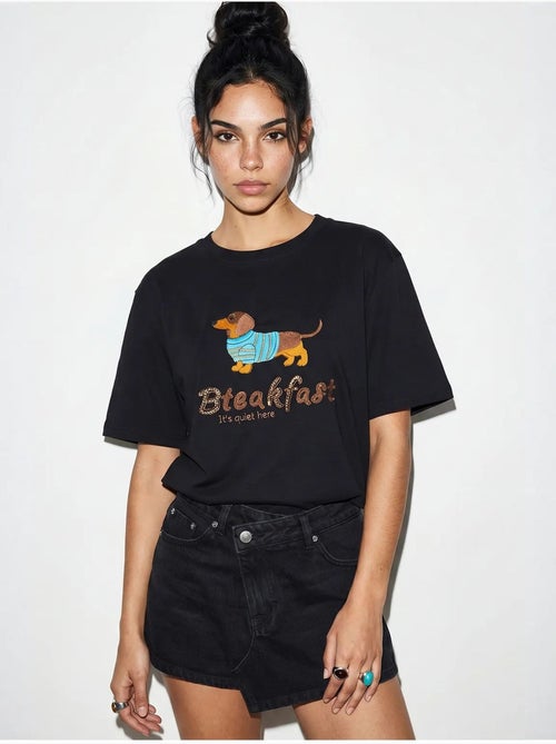 T-shirt oversize en jersey de coton imprimé lucci - Kiabi T-shirt oversize en jersey de coton imprimé lucci - Kiabi