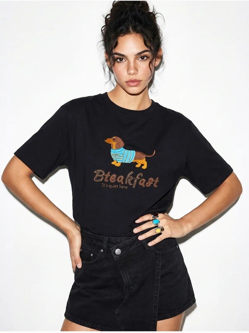 T-shirt oversize en jersey de coton imprimé lucci - Kiabi T-shirt oversize en jersey de coton imprimé lucci - Kiabi
