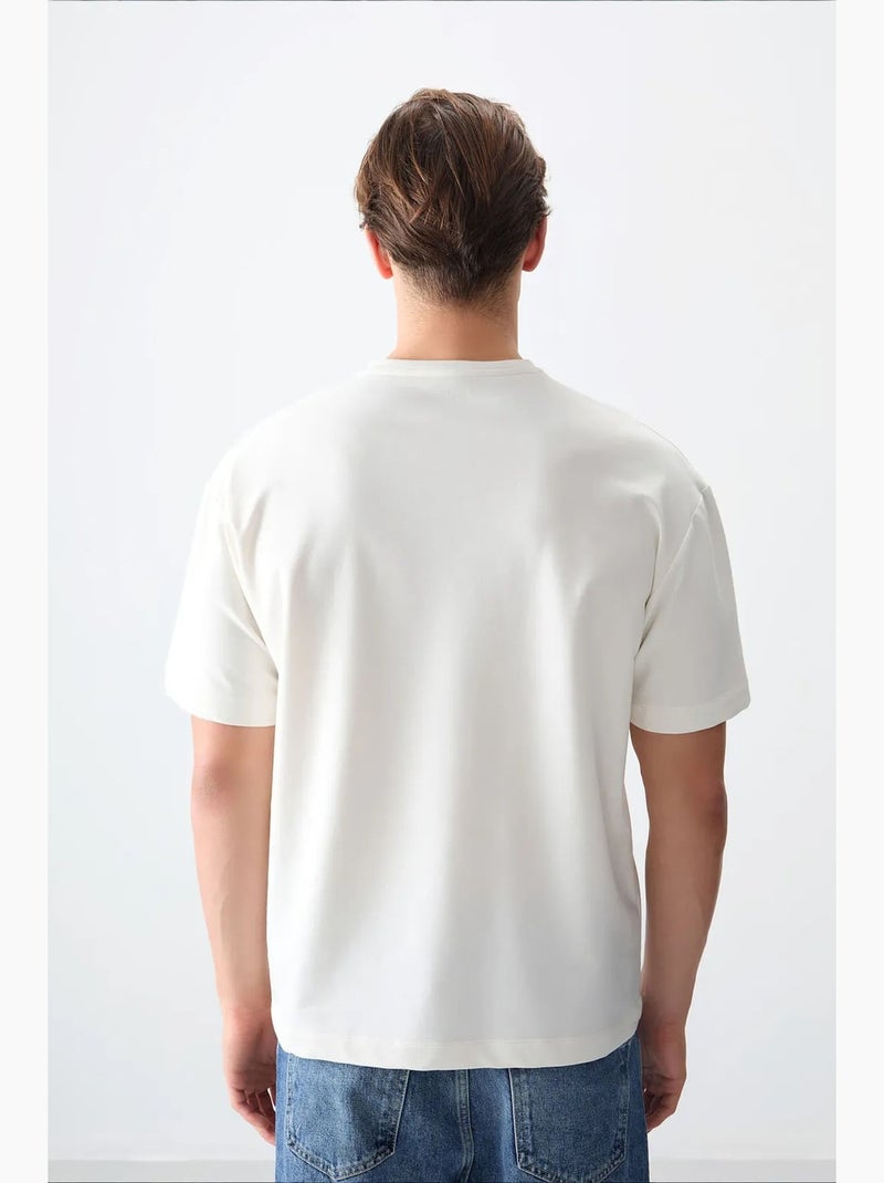 T-shirt oversize en jersey de coton imprimé tommy Blanc cassé - Kiabi