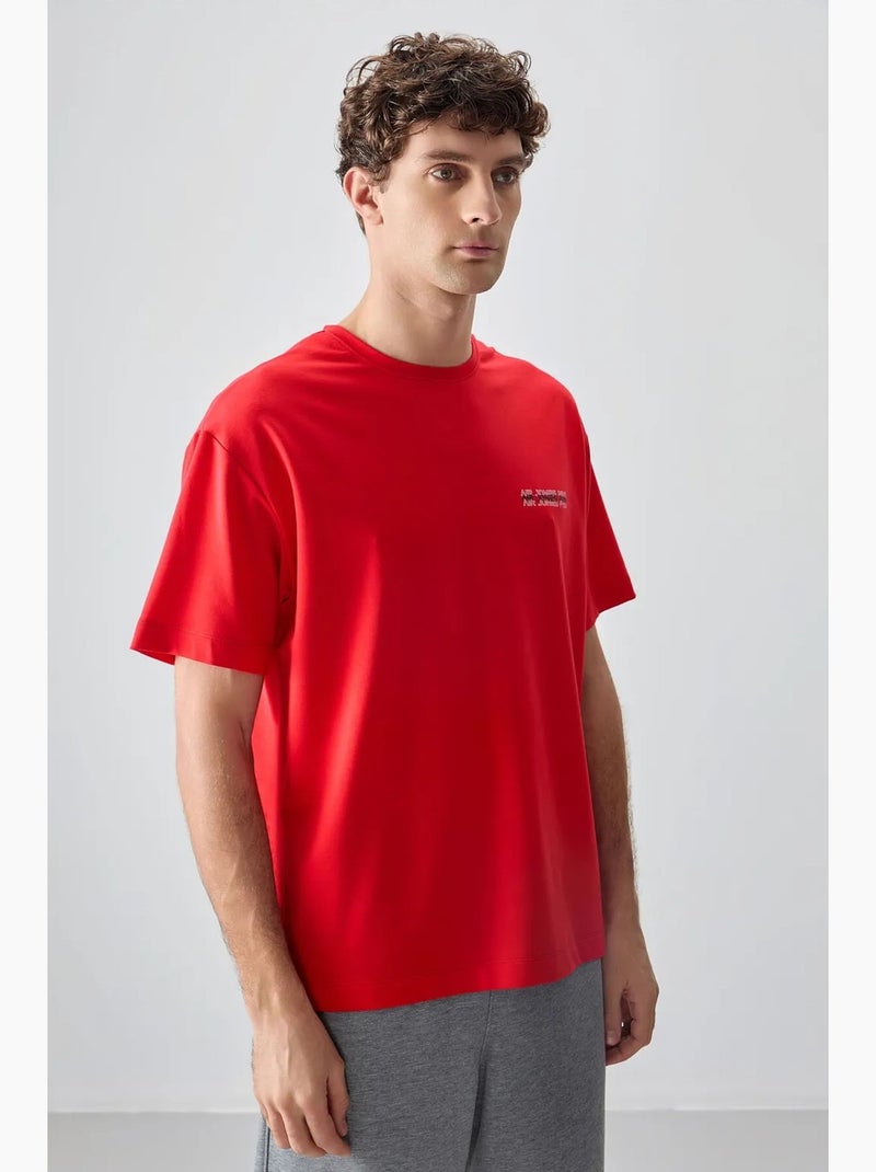 T-shirt oversize en jersey de coton imprimé tommy Rouge - Kiabi