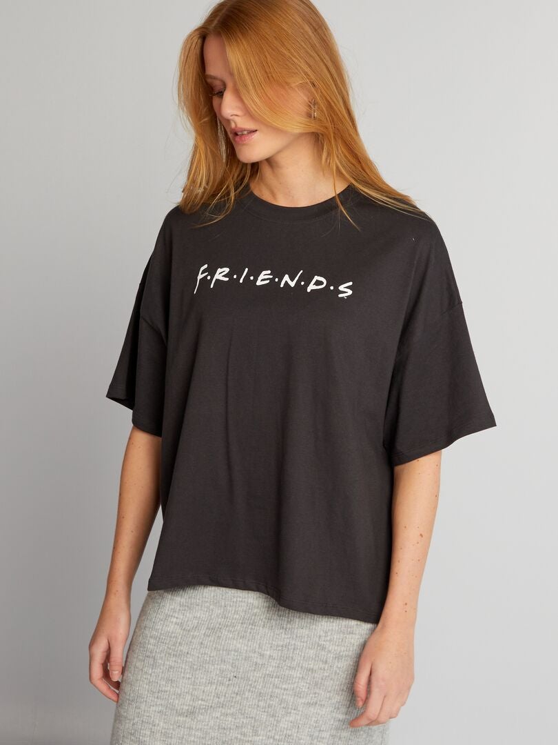 T shirt oversize en jersey Friends gris fonc Kiabi 10.40