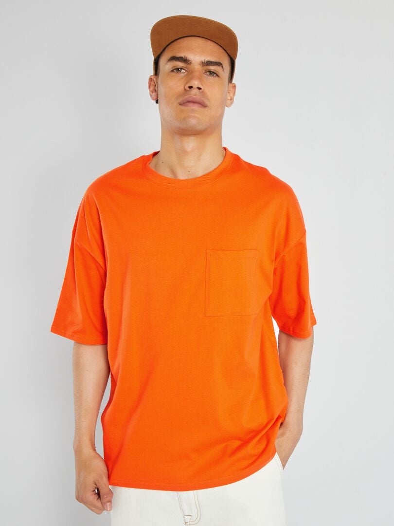 T-shirt oversize en jersey Orange - Kiabi