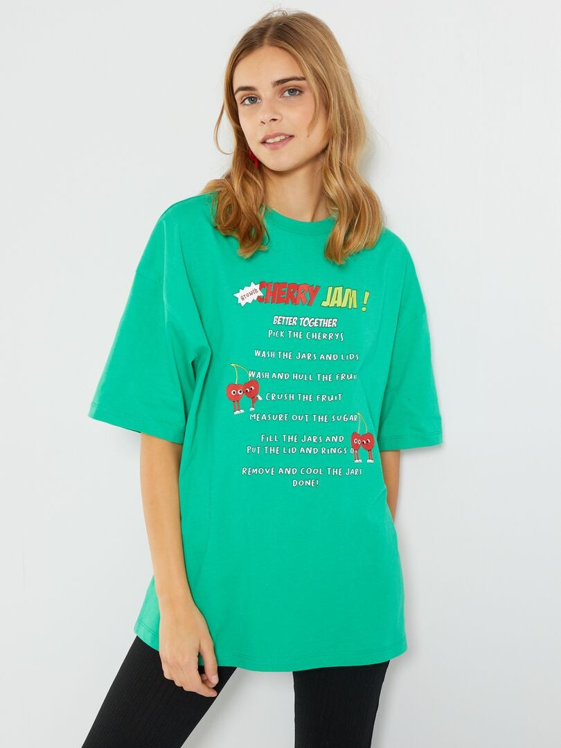 T-shirt oversize en jersey Vert - Kiabi