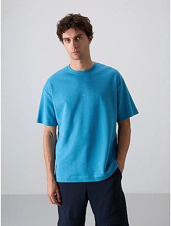 T-shirt oversize en mélange coton à col rond tommy