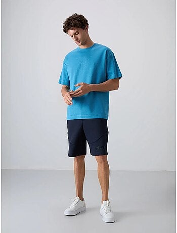 T-shirt oversize en mélange coton à col rond tommy