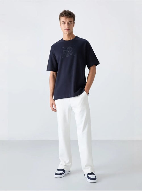 T-shirt oversize en mélange coton à col rond tommy - Kiabi