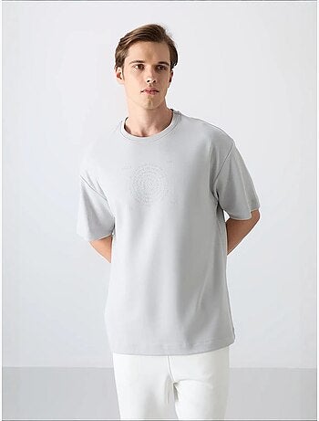 T-shirt oversize en mélange coton à col rond tommy
