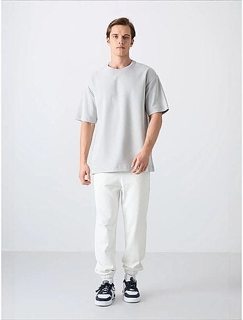 T-shirt oversize en mélange coton à col rond tommy