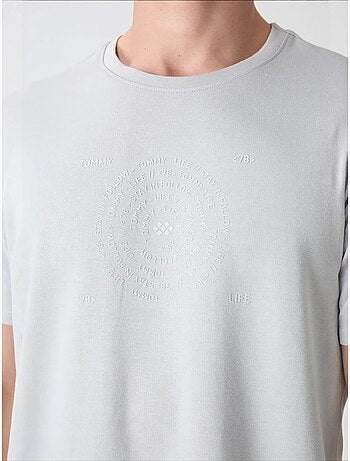 T-shirt oversize en mélange coton à col rond tommy