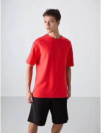 T-shirt oversize en mélange coton à col rond tommy