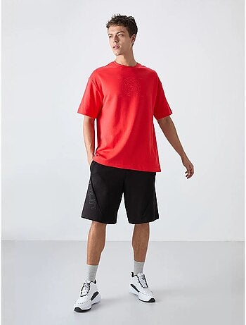 T-shirt oversize en mélange coton à col rond tommy