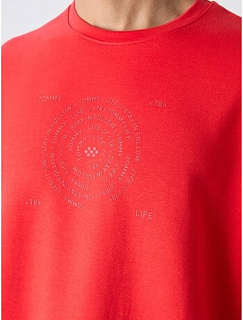 T-shirt oversize en mélange coton à col rond tommy