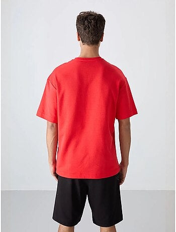 T-shirt oversize en mélange coton à col rond tommy