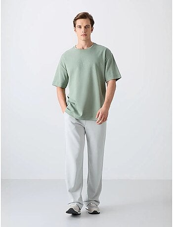 T-shirt oversize en mélange coton à col rond tommy