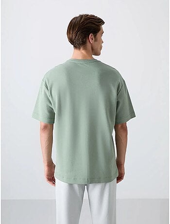 T-shirt oversize en mélange coton à col rond tommy