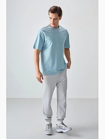 T-shirt oversize en mélange de coton à col rond tommy