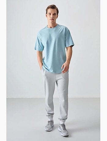 T-shirt oversize en mélange de coton à col rond tommy