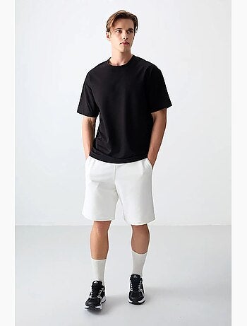 T-shirt oversize en mélange de coton à col rond tommy