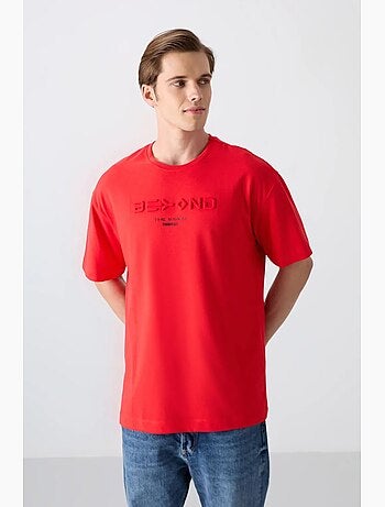 T-shirt oversize en mélange de coton à col rond tommy