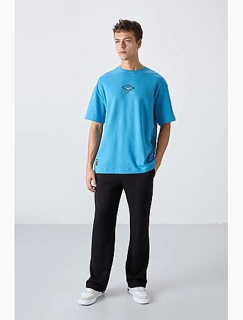 T-shirt oversize en mélange de coton, avec logo tommy