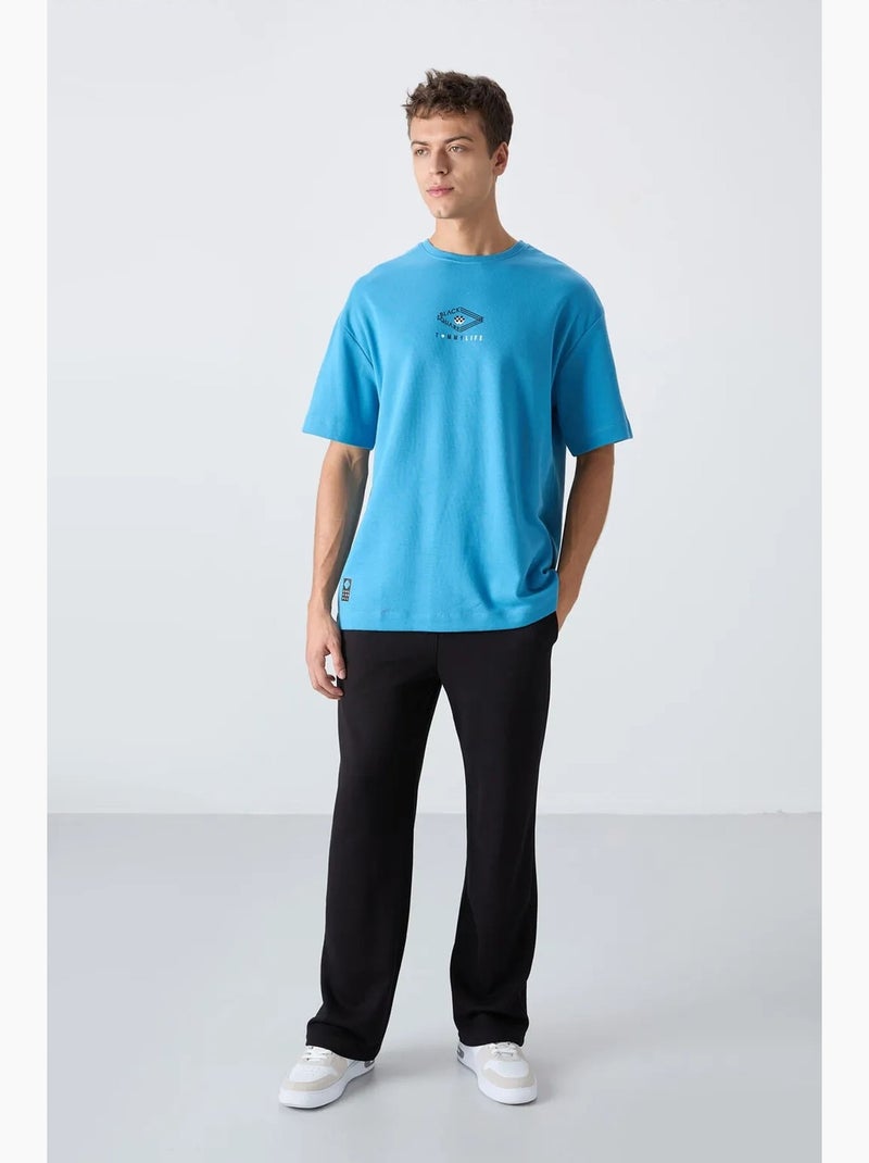 T-shirt oversize en mélange de coton, avec logo tommy Bleu - Kiabi